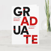 Red Big Bold Angle-Cut Letters Graduation Invitation (Front)