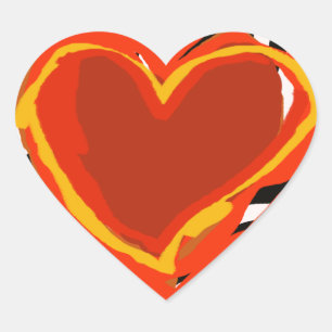red big love, hearts heart sticker