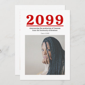 Red Big Numbers Two-Photo Graduation