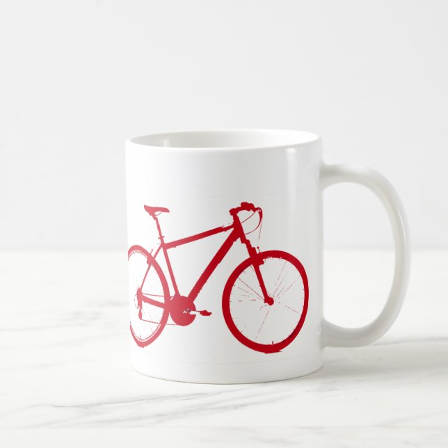 red bike, cycling coffee mug (Right)
