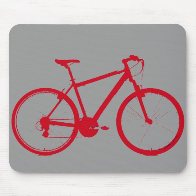 red bike, cycling mouse pad (Front)