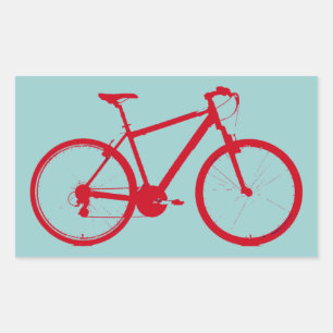 red bike, cycling rectangular sticker