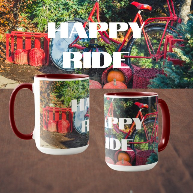 Red bike with baskets and pumpkins mug (Creator Uploaded)