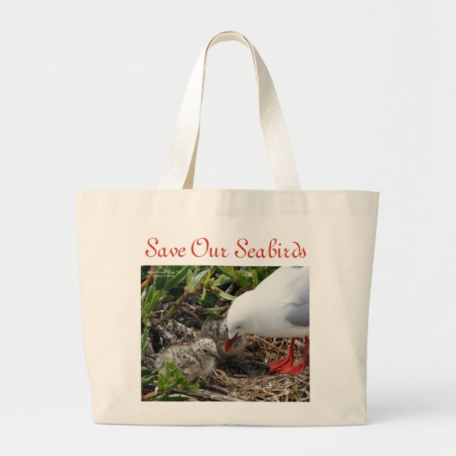 Red-Billed Gull and Chicks Bag by RoseWrites (Front)