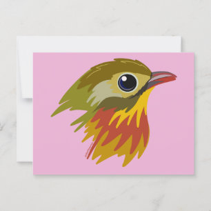 Red-Billed Leiothrix Bird—simplified Postcard