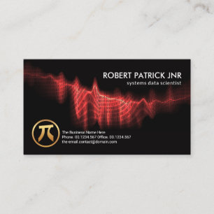 Red Binary Codes Digital Wave Data Scientist Business Card