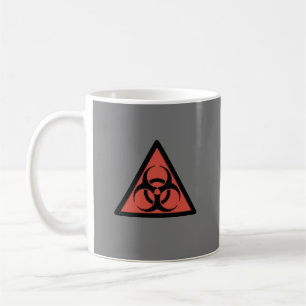 Red biohazard sign coffee mug