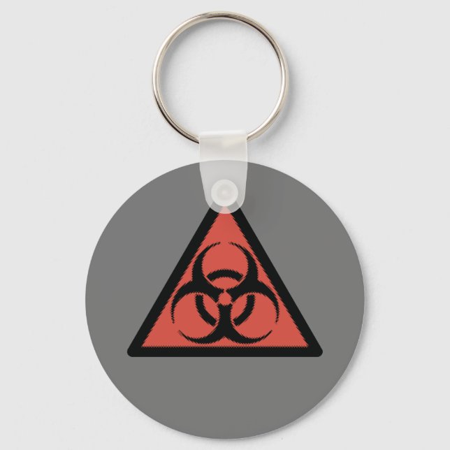 Red biohazard sign key ring (Front)