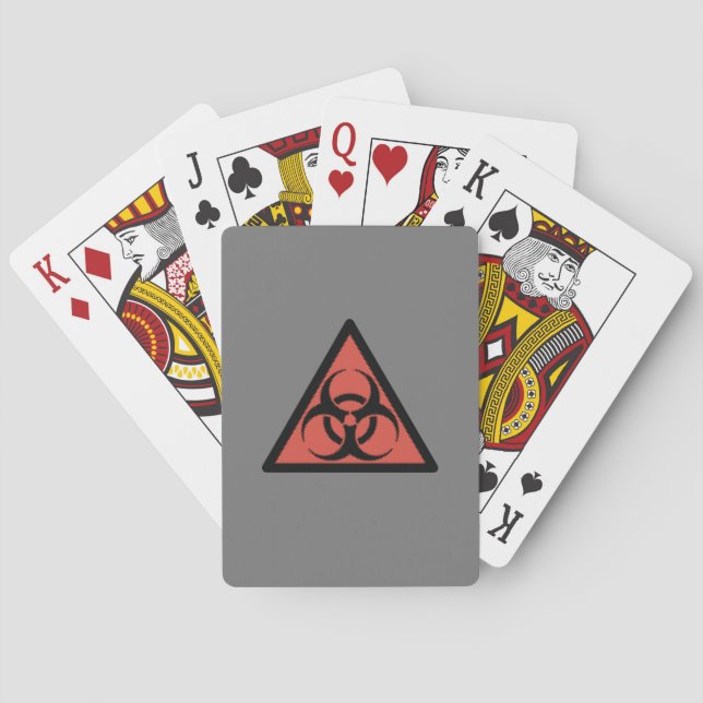 Red biohazard sign playing cards (Back)