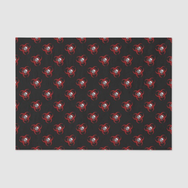 Red Biohazard Skull Tissue Paper (Front)