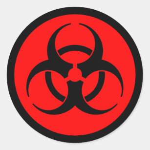Red Biohazard Symbol Classic Round Sticker