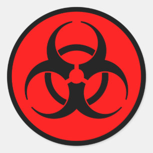 Red Biohazard Symbol Classic Round Sticker