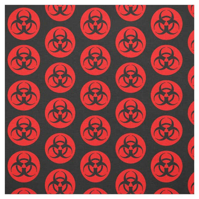Red Biohazard Symbol Fabric (Swatch)