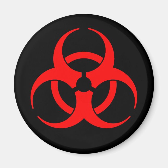 Red Biohazard Symbol Magnet (Front)