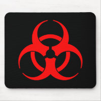 Red Biohazard Symbol Mousepad