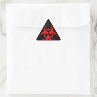 Red Biohazard Symbol Triangle Sticker