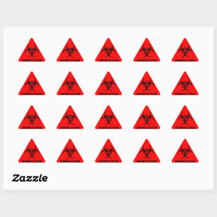 Red BIOHAZARD Warning Label Halloween Props