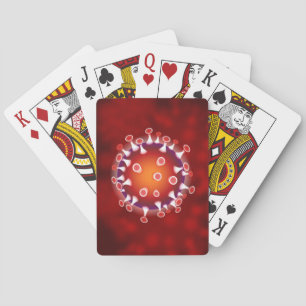 Red Biology Microscopic Virus Science Custom Playing Cards