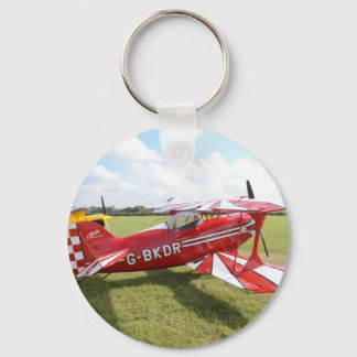 Red Biplane Key Ring