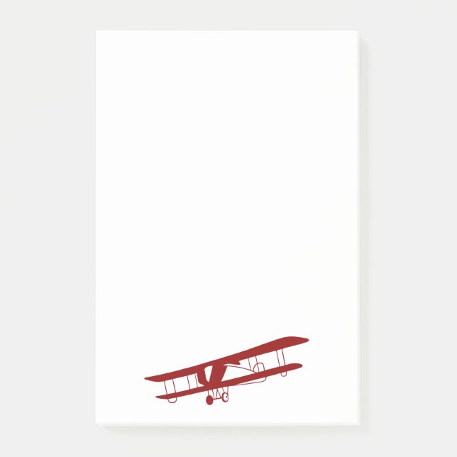 Red Biplane Post-It Notes (Front)