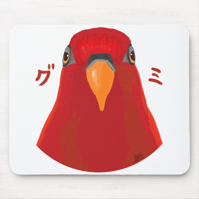 Red birb “GUMI” Mouse Pad (Front)