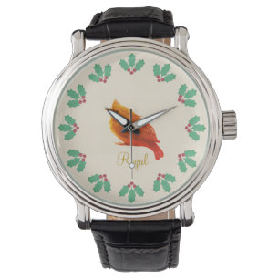 Red Bird and Holly Berries Watch