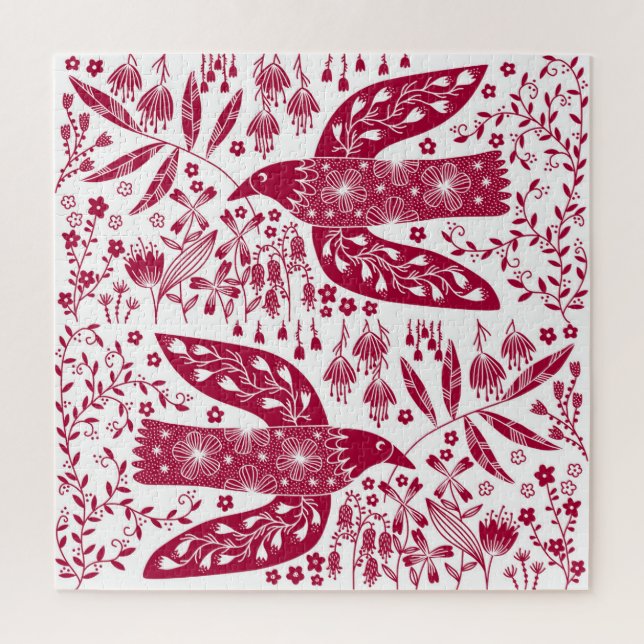 Red Bird Art Jigsaw Puzzle (Vertical)