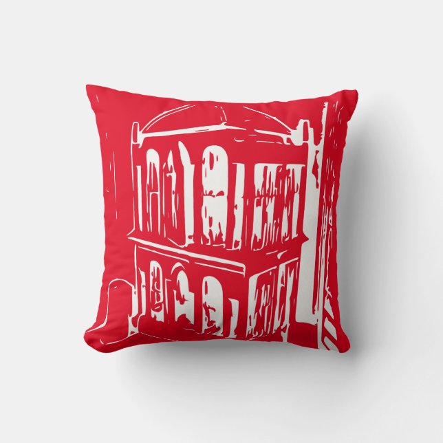 Red Bird Cage Pillow (Front)