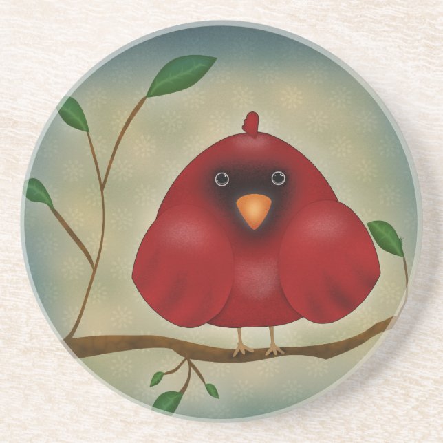 Red Bird Cardinal Coaster (Front)