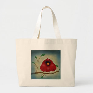 Red Bird Cardinal Large Tote Bag