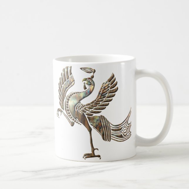 Red bird heated copper coffee mug (Right)