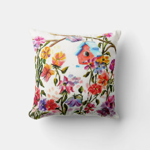 RED BIRD HOUSE CUSHION