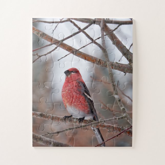 Red Bird in Winter Snow Jigsaw Puzzle (Vertical)