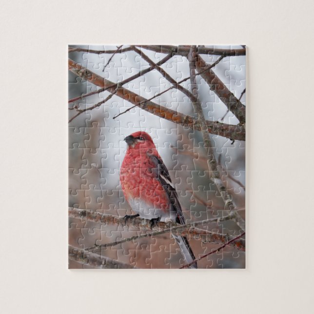 Red Bird in Winter Snow Jigsaw Puzzle (Vertical)