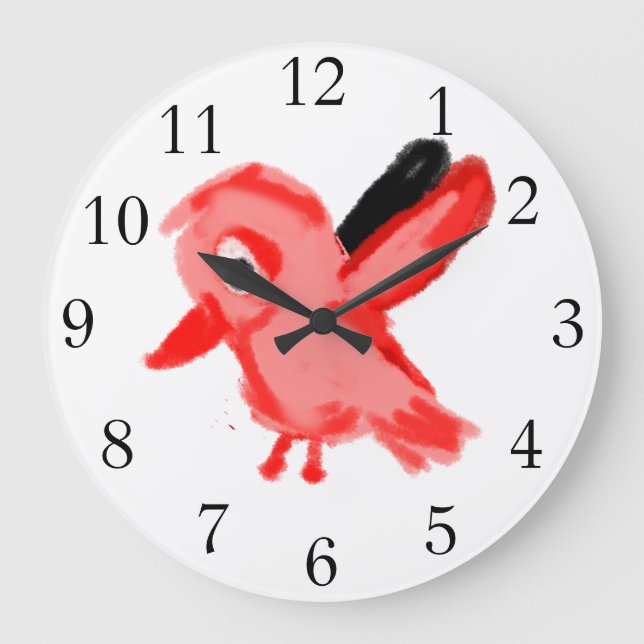 Red Bird Large Clock (Front)