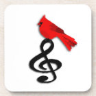Red Bird & Music Square Cork Coaster
