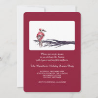 Red Bird on a Branch Invitation