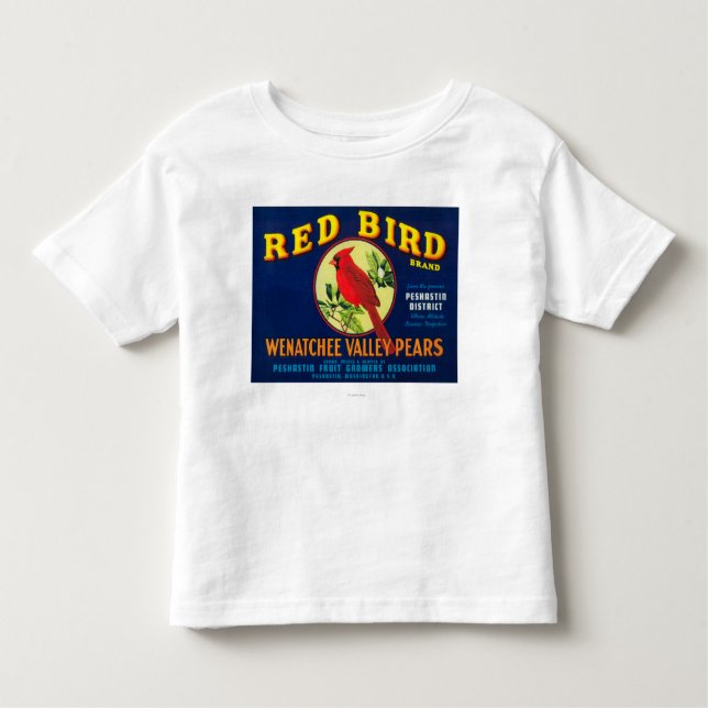 Red Bird Pear Crate LabelPashastin, WA Toddler T-Shirt (Front)