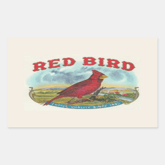 Red Bird Rectangular Sticker