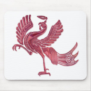 Red Bird red glass Mouse Pad