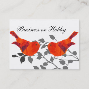 Red bird sitting on a branch business card