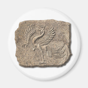 Red bird stone magnet