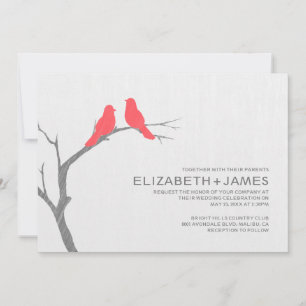 Red Bird Wedding Invitations