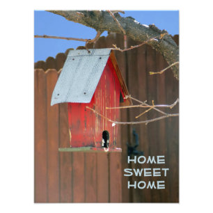 Red Birdhouse Photo Print