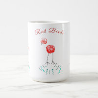 Red Birds - whimsical - artwork