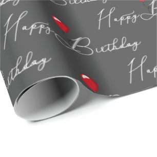 Red Birthday Balloon With Text Wrapping Paper
