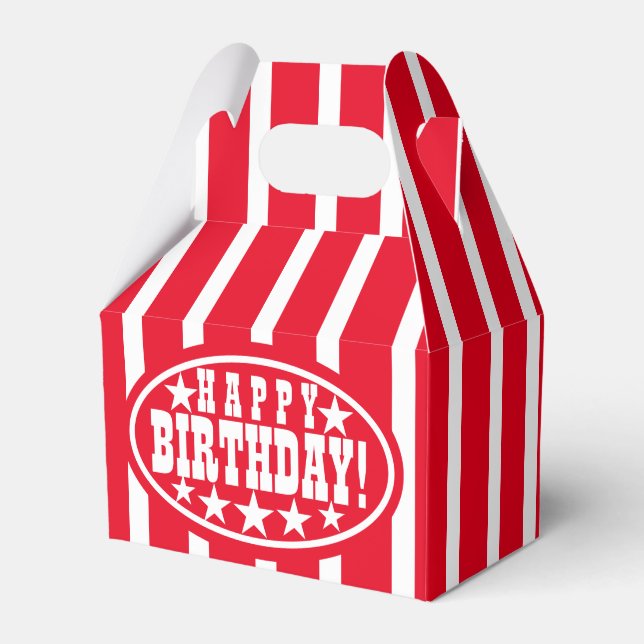 Red Birthday Carnival Favour Box (Front Side)