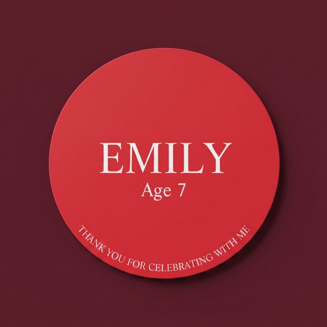 Red Birthday Party Favour Sticker (Creator Uploaded)