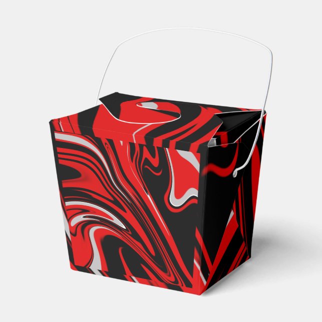 Red & Black Abstract Favour Box (Front Side)