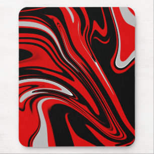 Red & Black Abstract Mouse Pad